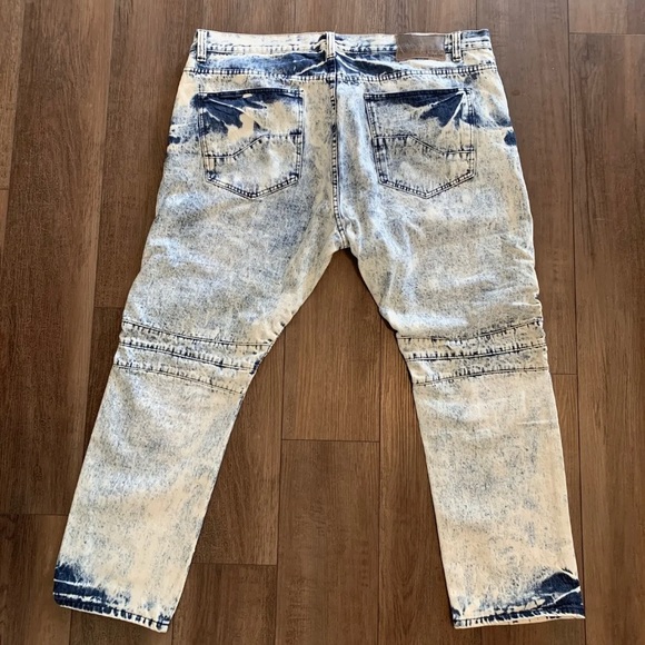 Blue Cult Jeans Men's Distressed Zipper Cargo Pockets Acid Wash Bleached 46 - Picture 2 of 4